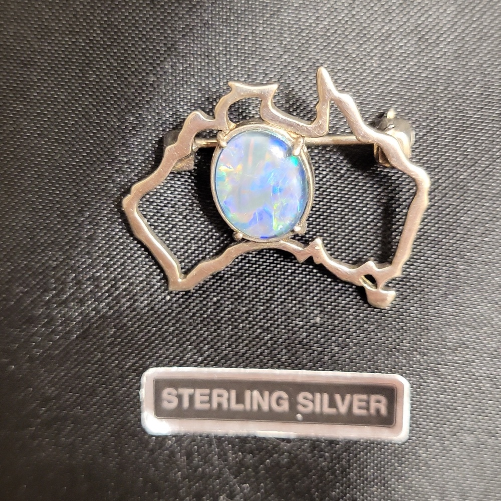 Opal Brooch In Sterling Silver Custom Made